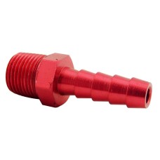 Espigão em aluminio anodizado vermelho medindo 1/8NPT x 6mm