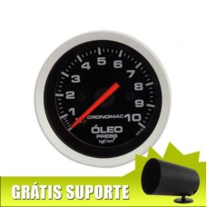 Manômetro de óleo Cronomac linha Sport 52mm 10kgf - GRÁTIS: Suporte de instrumento giratório 360°