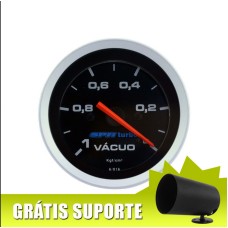 Vacuômetro linha Cronomac / SPA 60mm mostrador preto - GRÁTIS: Suporte de instrumento giratório 360°