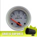 Voltímetro / 12V / 60mm / Cronomac-SPA / Mostrador prata - GRÁTIS: Suporte de instrumento giratório 360°