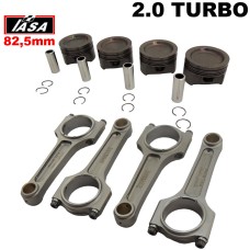 Kit forjado VW AP 2.0 turbo (Pistões IASA 82,5mm + Bielas Super A 144 + Pinos)