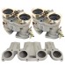 2 Carburadores SPA 40 IDF High Volume tipo Weber c/ cornetas + Coletor de admissão p/ motores VW AP 8V p/ 2 Weber IDF