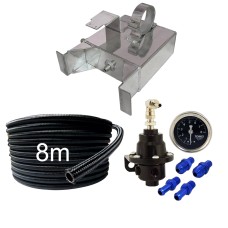 Tanque de combustível auxiliar de 1,5L + Dosador de combustível 1:1 motores injetados c/ manômetro