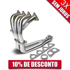 Coletor de escapamento 4x2x1 em aço inox polido para Honda Civic EG / EH / EJ / EK / EM