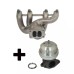 Coletor de escape para turbo VW AP 8V Pulsativo + Wastegate USA Prata